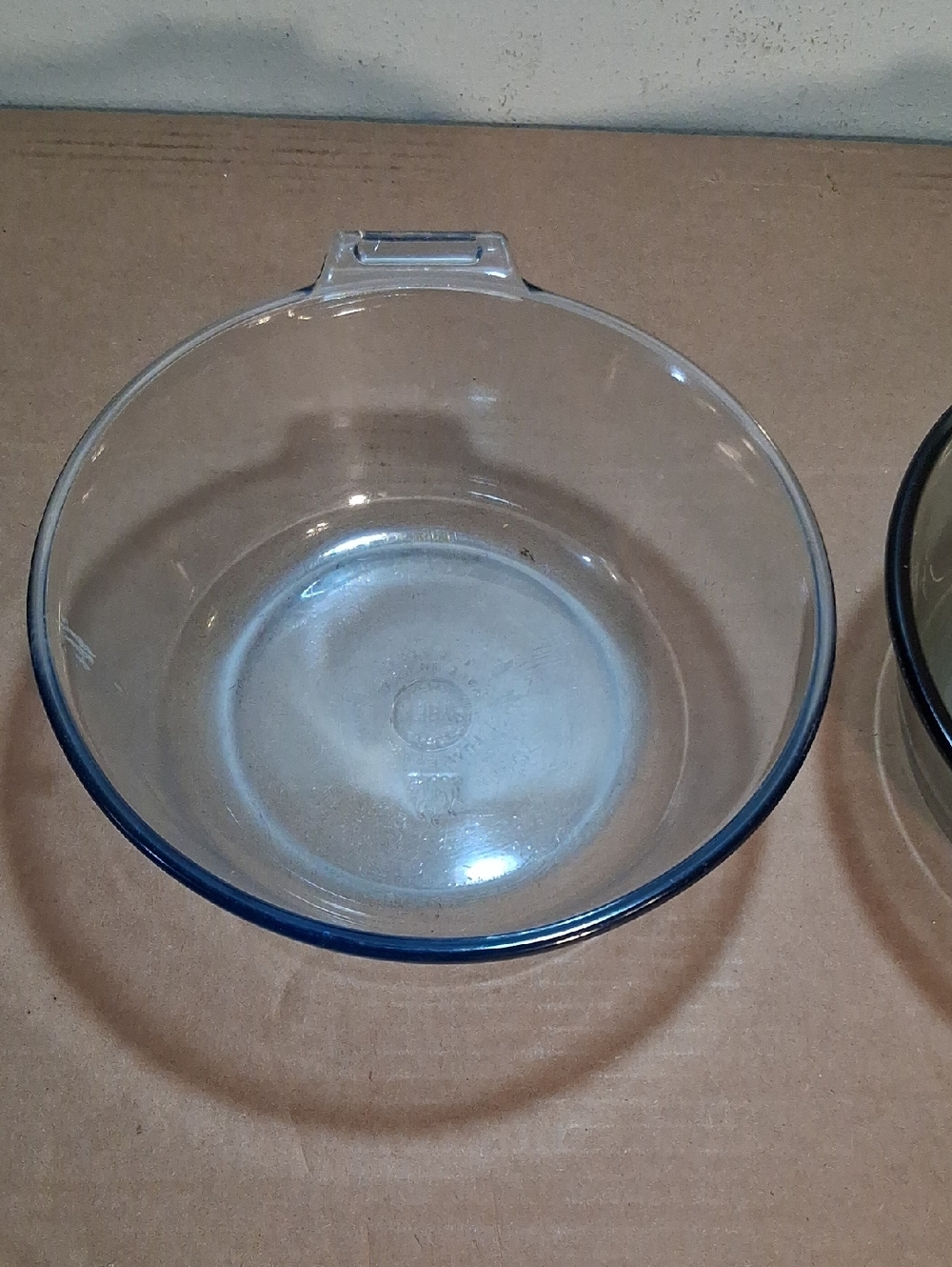 2 Pyrex FLAMEWARE Skillet Pans 233-B - Blue-Tint and Gray-Tint - Picture 2 of 4